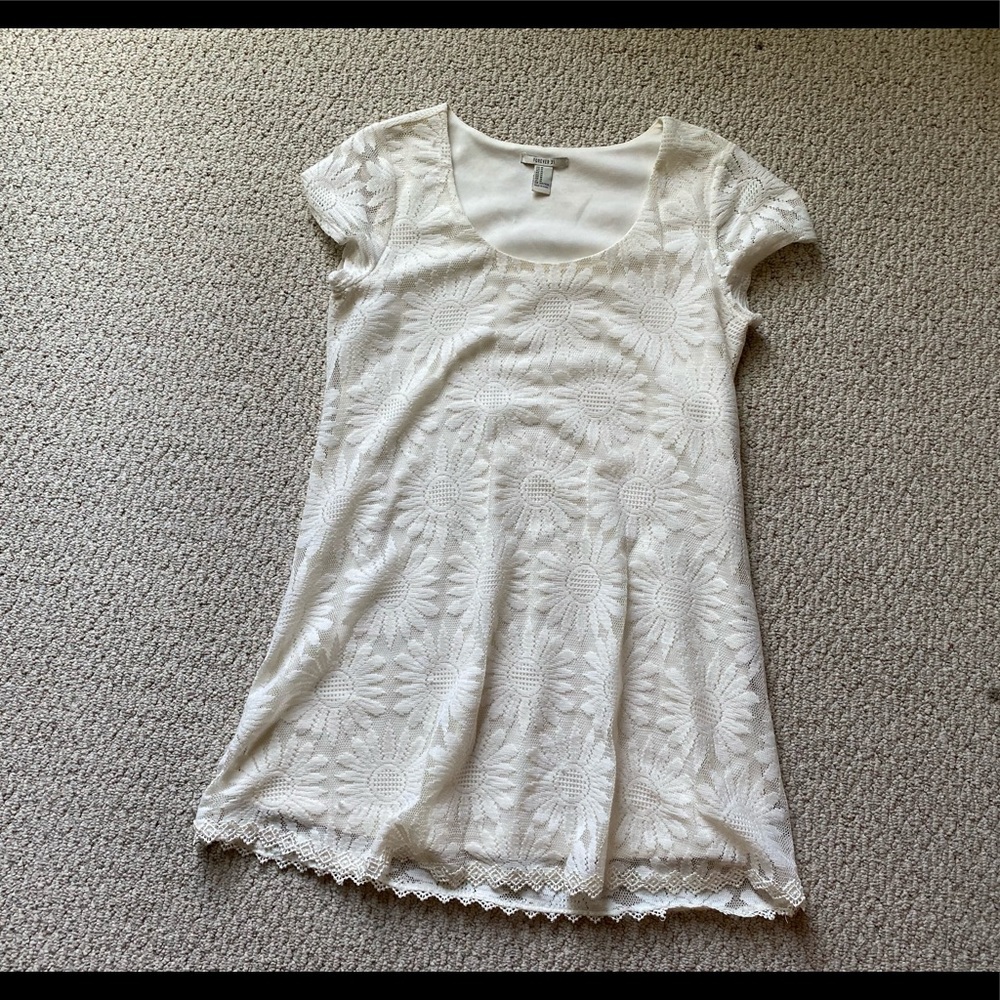 forever 21 white sunflower mini dress